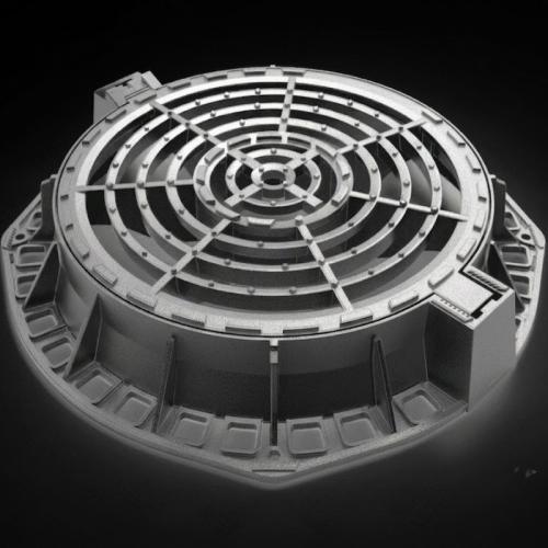 Heavy-Duty Ductile Iron Radial Rainwater Grating with Reinforced Frame