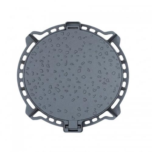 Heavy Duty Round Cast Iron Manhole Cover D400 | Hinged Anti-Theft Drainage Cover